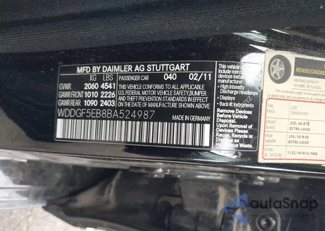 2011 Mercedes-Benz C 300 Sport из США, поврежденный, VIN WDDGF5EB8BA524987